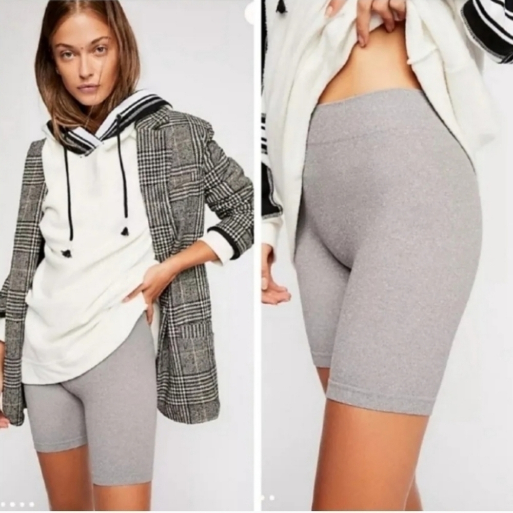FREE People Seamless Bike Shorts Size XS/S Heather Grey